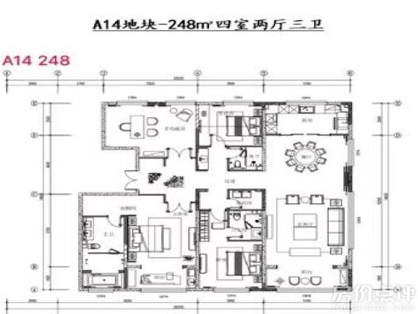 户型图-248㎡四室两厅三卫